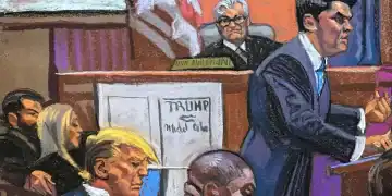 Recreación hecha en el juicio contra Donald Trump