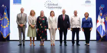 Vicepresidenta Raquel Peña con miembros de la UE (Fuente: Presidencia)