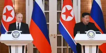 Kim y Putin en Encuentro Bilateral (FOTO: KRISTINA KORMILITSYNA/AFP)