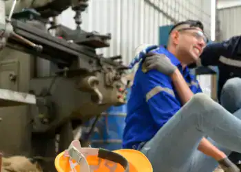 Recreación de un accidente laboral (Fuente: Canva)