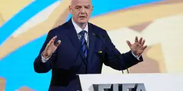 BANGKOK, THAILAND - MAY 17: Gianni Infantino, President of FIFA speaks on stage during the 74th FIFA Congress 2024 at the Queen Sirikit National Convention Center (QSNCC) on May 17, 2024 in Bangkok, Thailand. (Photo by Thananuwat Srirasant - FIFA/FIFA via Getty Images)