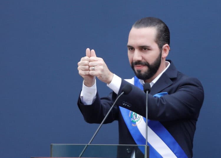 New Salvadoran President Nayib Bukele speaks after receiving the presidential sash during a swearing-in ceremony in San Salvador, El Salvador June 1, 2019. REUTERS/Jose Cabezas
