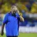 El seleccionador de Uruguay Marcelo Bielsa reacciona tras la derrota en semifinales de la Copa América ante Colombia el miércoles 10 de julio del 2024. (AP Foto/Jacob Kupferman)