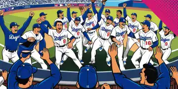 Arte generada simulando celebración de los Dodgers en el Yankee Stadium