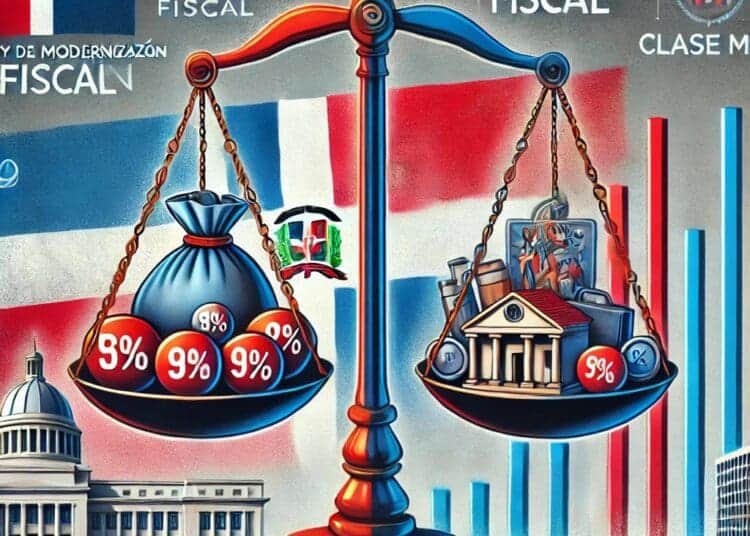 Ilustración generada con IA sobre la carga fiscal en RD (Diario Financiero RD)