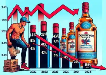 Imagen Ilustrativa de la caída de la indusria del ron en rd (Generada con IA - Diario Financiero RD)