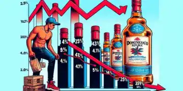 Imagen Ilustrativa de la caída de la indusria del ron en rd (Generada con IA - Diario Financiero RD)