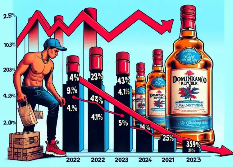 Imagen Ilustrativa de la caída de la indusria del ron en rd (Generada con IA - Diario Financiero RD)