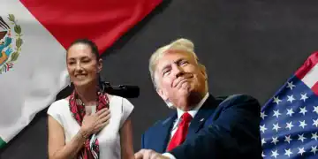 Arte de Claudia Sheinbaum y Donde Trump / Diario Financiero RD