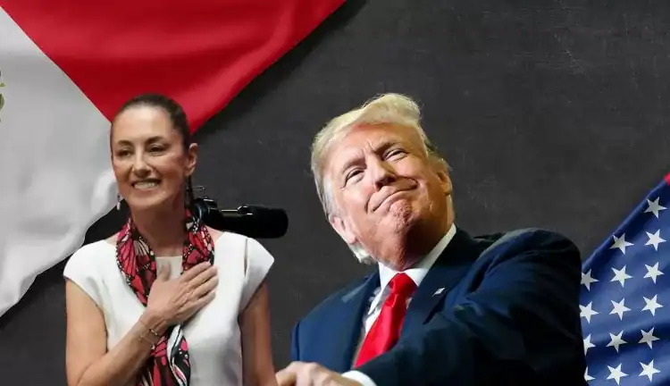 Arte de Claudia Sheinbaum y Donde Trump / Diario Financiero RD