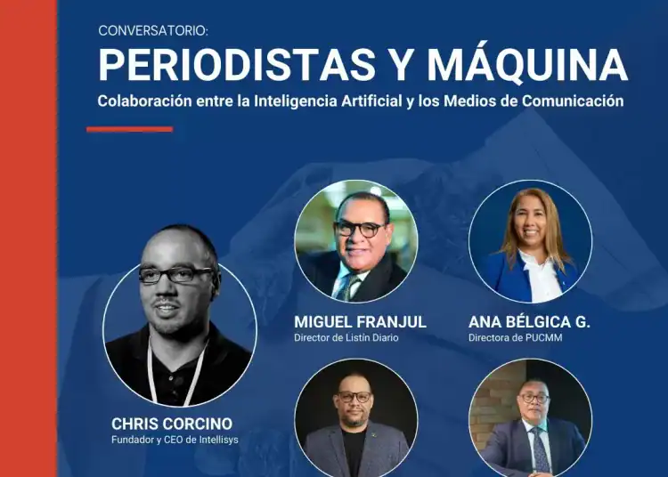 Afiche de panelistas del evento periodismo y maquina