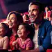 Una familia latina viendo una película en el cine