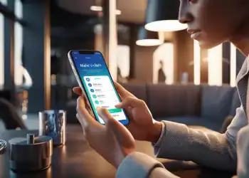 Usuario haciendo una reclamación via una app del celular / Generado con IA