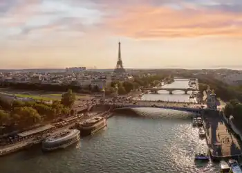 Paris,Aerial,Panorama,,France,,Paris,And,Seine,River,Cityscape,Panoramic