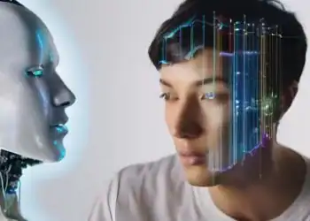 Inteligencia artificial leyendo mente humana, fotomontaje, DIARIO FINANCIERO