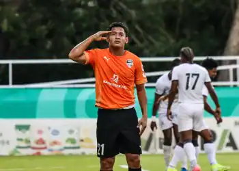 Foto del jugador del Cibao Fc celebrando gol vs pantoja