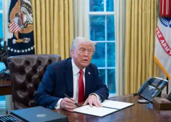 US President Donald Trump signs an executive order during a ceremony in the Oval Office of the White House in Washington, DC, US, on Monday, Feb. 3, 2025. Trump signed an executive action he said would direct officials to create a sovereign wealth fund for the US, following through on an idea he floated during the presidential campaign. Photographer: Chris Kleponis/CNP/Bloomberg via Getty Images