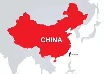 Mapa de Ejercicios militares de China y Taiwán / shutterstock, vía DIARIO FINANCIERO