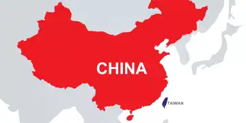 Mapa de Ejercicios militares de China y Taiwán / shutterstock, vía DIARIO FINANCIERO