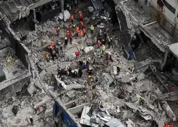 Imágenes aéreas del del derrumbe en Jet Set