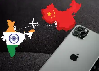 Cover de noticias - Diario Financiero fotomontaje-Apple Traslada Producción de iPhones para EE.UU. de China a India