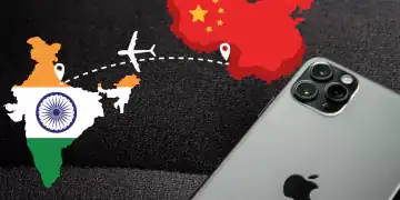 Cover de noticias - Diario Financiero fotomontaje-Apple Traslada Producción de iPhones para EE.UU. de China a India