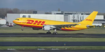 DHL Aviation - EAT Leipzig - European Air Transport Airbus A300 Cargo airplane as seen during take off on rotation phase at Brussels Zaventem International Airport BRU EBBR in Belgium. The A300B4-622R(F) wide body freighter jet airplane has the registration D-AEAT. DHL aviation airways is part of DHL Express owned by Deutsche Post and provides Express Logistics, Air Freight based in Bonn, Germany. (Photo by Nicolas Economou/NurPhoto via Getty Images)