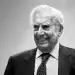 MADRID, SPAIN - MAY 03: (EDITOR'S NOTE: Image has been converted to black and white) Author Mario Vargas Llosa attends 'Expresion de Libertad' colloquium at the APM (Madrid Press Association) headquarter on May 03, 2021 in Madrid, Spain. (Photo by Carlos Alvarez/Getty Images)