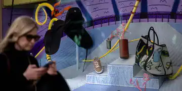 The window display of an Hermes International SCA luxury store in central London, UK, on Friday, April 11, 2025. Europe's luxury sector will face questions on the potential fallout from US tariffs, with around 20% of the sector's revenue generated in America. Photographer: Chris J. Ratcliffe/Bloomberg via Getty Images