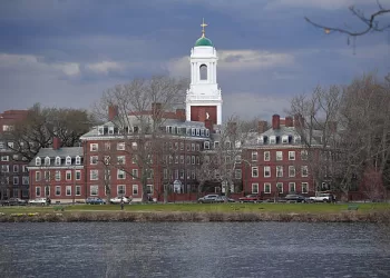 CAMBRIDGE, MA - April 15: Eliot House, on the campus of Harvard University, is seen on April 15, 2025, from across the Charles River in Allston, MA. (Photo by Erica Denhoff/Icon Sportswire via Getty Images)