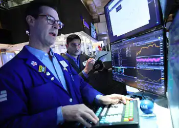 NEW YORK, NEW YORK - APRIL 22: Traders work on the floor of the New York Stock Exchange during morning trading on April 22, 2025 in New York City. Stocks rose as the market opened following a rough day on Wall Street amid U.S. President Donald Trump’s latest criticism of Federal Reserve Chair Jerome Powell. The Dow Jones opened up over 500 points, the S&P 500 gained 1.2%, and the Nasdaq opened 1.3%. (Photo by Michael M. Santiago/Getty Images)
