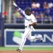 MIAMI, FLORIDA - MAY 19: Jesús Sánchez #7 of the Miami Marlins rounds the bases after hitting a home run against the Chicago Cubs in the first inning of the game at loanDepot park on May 19, 2025 in Miami, Florida.   Megan Briggs/Getty Images/AFP (Photo by Megan Briggs / GETTY IMAGES NORTH AMERICA / Getty Images via AFP)