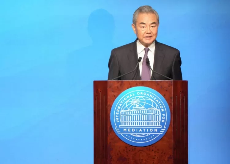Chinese Foreign Minister Wang Yi, attends signing ceremony of Convention on the Establishment of The International Organization for Mediation (IOMed) in Hong Kong, China May 30, 2025. REUTERS/Bertha Wang