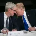 U.S. President Donald Trump speaks with Tim Cook, chief executive officer of Apple Inc., during an American Workforce Policy Advisory board meeting in the State Dining Room of the White House in Washington, D.C., U.S., on Wednesday, March 6, 2019. Senator Chuck Grassley of Iowa, one of the few Republicans with the power to request President Trump's tax returns wants to make sure that if House Democrats are successful in getting them, he wants to see them, too. Photographer: Al Drago/Bloomberg via Getty Images