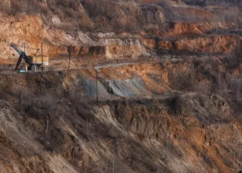 An excavator at the Zavalivskiy Graphite Ltd. graphite mine in the Kirovohrad region, Zavallya, Ukraine, on Friday, Feb. 28, 2025. Ukraine's President Volodymyr Zelenskiy hopes to use the minerals agreement as a starting point for broader discussions about US security guarantees, according to officials in Kyiv. Photographer: Olena Koloda/Bloomberg via Getty Images