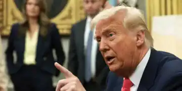 WASHINGTON, DC - MARCH 06: U.S. President Donald Trump speaks after signing executive orders in the Oval Office of the White House on March 06, 2025 in Washington, DC. President Trump signed a series of executive orders, including lifting 25% tariffs for all goods compliant under USMCA trade agreement, terminating the security clearances of those who work at the law firm Perkins Coie, combating drug trafficking at the northern border as well as announcing a $20 billion investment by shipping giant CMA CGM for U.S. infrastructure and jobs. (Photo by Alex Wong/Getty Images)