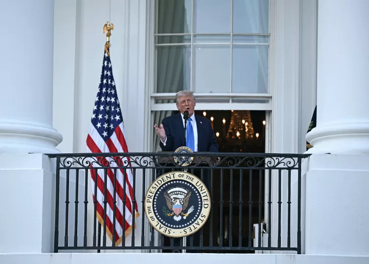 US President Donald Trump participates in a Summer Soiree on the South Lawn of the White House in Washington, DC, on June 4, 2025. (Photo by Brendan SMIALOWSKI / AFP)