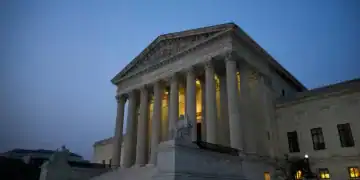 WASHINGTON, DC - JUNE 28: The U.S. Supreme Court is shown at dusk on June 28, 2023 in Washington, DC. The high court is expected to release more opinions tomorrow ahead of its summer recess, with cases involving affirmative action and student loan debt relief still to be decided.  (Photo by Drew Angerer/Getty Images)