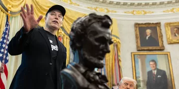 WASHINGTON, DC - MAY 30: Elon Musk speaks during a news conference with President Trump on May 30, 2025 inside the Oval Office at the White House in Washington. (Photo by Tom Brenner For The Washington Post via Getty Images)