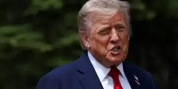 KANANASKIS, CANADA - JUNE 16: U.S. President Donald Trump speaks to the media during a meeting with British Prime Minister Keir Starmer, at the G7 Leaders' Summit on June 16, 2025 in Kananaskis, Canada. Keir Starmer is attending his first G7 leaders' summit, where issues on the table for discussion are the escalating conflict in the Middle East, as well as the failure to bring peace to Ukraine. (Photo by Suzanne Plunkett-Pool/Getty Images)