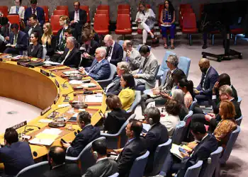 NEW YORK, NEW YORK - JUNE 20: Members of the UN Security Council listen as Ambassador Amir Saeid Iravani, Permanent Representative of Iran to the UN, speaks during a meeting on threats to international peace and security at the United Nations headquarters on June 20, 2025 in New York City. The Security Council is holding an emergency session to address the escalating conflict between Israel and Iran. The meeting was requested by Iran and backed by Algeria, China, Pakistan, and Russia. UN Secretary-General Antonio Guterres is expected to brief the council. The United Nations has called for an immediate de-escalation and ceasefire. (Photo by Michael M. Santiago/Getty Images)