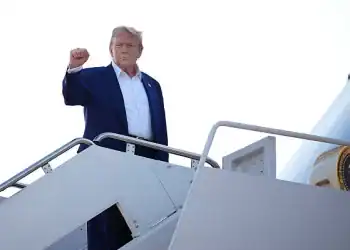 JOINT BASE ANDREWS, MARYLAND - JUNE 24: U.S. President Donald Trump boards Air Force One to depart for the 2025 NATO Summit on June 24, 2025 at Joint Base Andrews, Maryland. This year's NATO summit, which brings together heads of state and government from across the military alliance, is being held in the Netherlands for the first time. Among other matters, members are to approve a new defense investment plan that raises the target for defense spending to 5% of GDP. (Photo by Andrew Harnik/Getty Images)