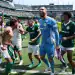 PHILADELPHIA, PENNSYLVANIA - JUNE 28: Weverton Pereira da Silva #21 of Palmeiras reacts after the team's victory during the FIFA Club World Cup 2025 round of 16 match between SE Palmeiras and Botafogo FR at Lincoln Financial Field on June 28, 2025 in Philadelphia, Pennsylvania. (Photo by Carl Recine - FIFA/FIFA via Getty Images)