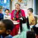 HOOGVLIET, NETHERLANDS - JANUARY 25: Princess Laurentien of The Netherlands reads for children at primary school De Notenkraker from the book "Maximiliaan Modderman geeft een feestje" on January 25, 2023 in Hoogvliet, Netherlands. (Photo by P van Katwijk/Getty Images)