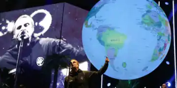 LONDON, ENGLAND - JUNE 06: (EDITORIAL USE ONLY) Liam Gallagher performs live on stage during his ‘Definitely Maybe 30 Years’ tour at The O2 Arena on June 06, 2024 in London, England.   (Photo by Simone Joyner/Getty Images)