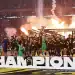 HOUSTON, TEXAS - JULY 06: Mexico lifts the trophy after beating the United States 2-1 to win the CONCACAF Gold Cup 2025 at NRG Stadium on July 06, 2025 in Houston, Texas. (Photo by Omar Vega/Getty Images)