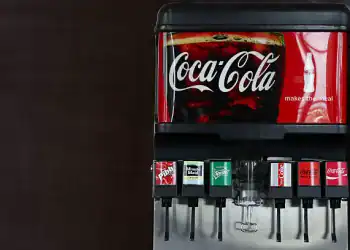 HOUSTON, TEXAS - JULY 06: A soda dispenser offers Coca-Cola products before the finals of the CONCACAF Gold Cup 2025 between the United States and Mexico at NRG Stadium on July 06, 2025 in Houston, Texas. (Photo by Aaron M. Sprecher/Getty Images)