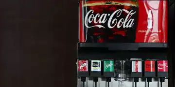 HOUSTON, TEXAS - JULY 06: A soda dispenser offers Coca-Cola products before the finals of the CONCACAF Gold Cup 2025 between the United States and Mexico at NRG Stadium on July 06, 2025 in Houston, Texas. (Photo by Aaron M. Sprecher/Getty Images)