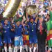 NEW JERSEY, UNITED STATES - JULY 13: Chelsea players celebrate the victory after winning the FIFA Club World Cup 2025 final match between Chelsea FC and Paris Saint-Germain at MetLife Stadium on July 13, 2025 in East Rutherford, United States. (Photo by Selcuk Acar/Anadolu via Getty Images)