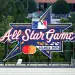 ATLANTA, GA - JULY 14: A view of the All-Star Game logo in the outfield during the 2025 T-Mobile Home Run Derby at Truist Park on Monday, July 14, 2025 in Atlanta, Georgia. (Photo by Todd Kirkland/MLB Photos via Getty Images)